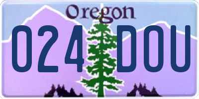 OR license plate 024DOU