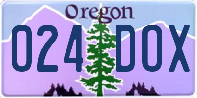 OR license plate 024DOX