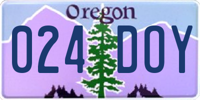 OR license plate 024DOY