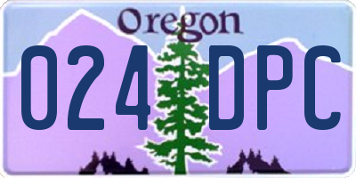 OR license plate 024DPC
