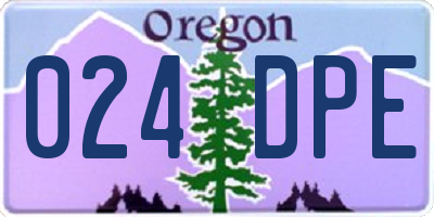 OR license plate 024DPE