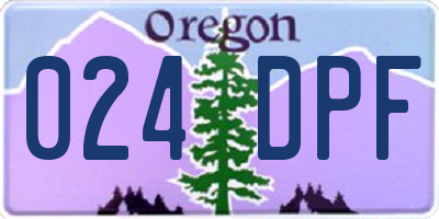 OR license plate 024DPF
