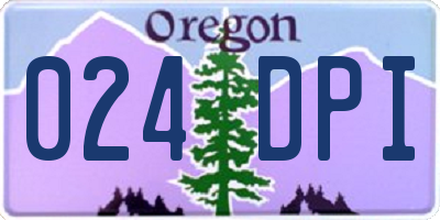 OR license plate 024DPI