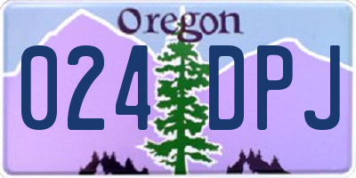 OR license plate 024DPJ