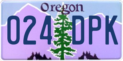 OR license plate 024DPK