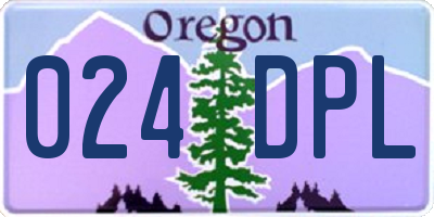 OR license plate 024DPL
