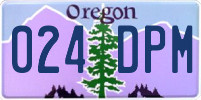 OR license plate 024DPM