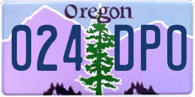 OR license plate 024DPO