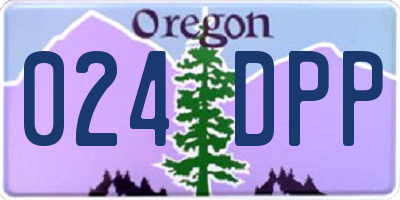 OR license plate 024DPP