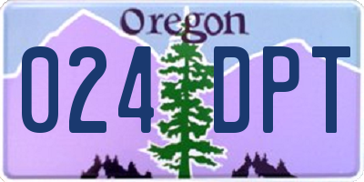 OR license plate 024DPT