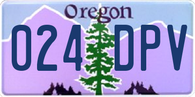 OR license plate 024DPV