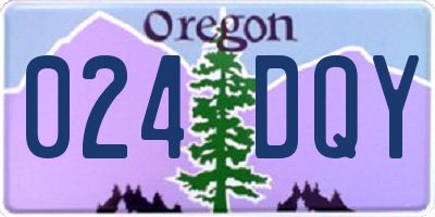 OR license plate 024DQY