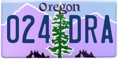 OR license plate 024DRA