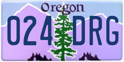 OR license plate 024DRG