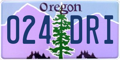 OR license plate 024DRI