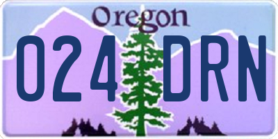 OR license plate 024DRN