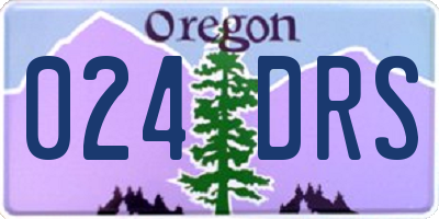 OR license plate 024DRS