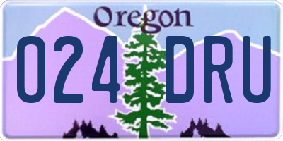 OR license plate 024DRU