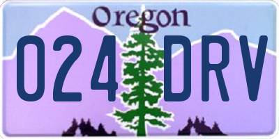 OR license plate 024DRV