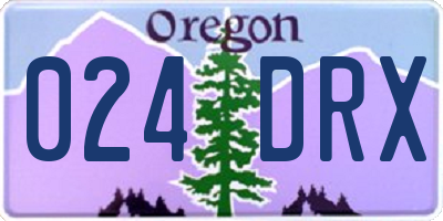 OR license plate 024DRX