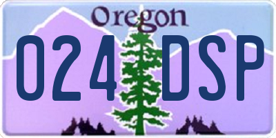 OR license plate 024DSP