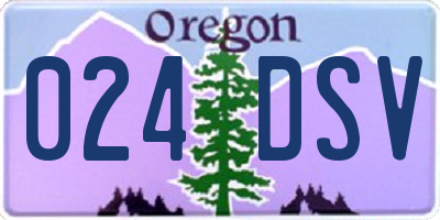 OR license plate 024DSV