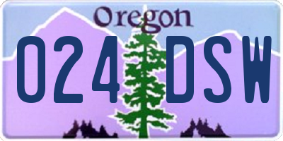 OR license plate 024DSW