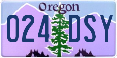 OR license plate 024DSY