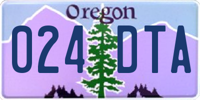 OR license plate 024DTA
