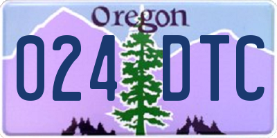 OR license plate 024DTC