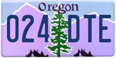 OR license plate 024DTE