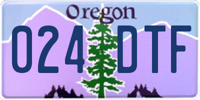 OR license plate 024DTF