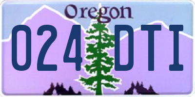OR license plate 024DTI