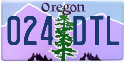 OR license plate 024DTL