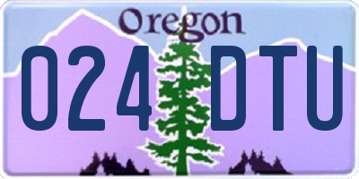 OR license plate 024DTU