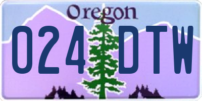 OR license plate 024DTW