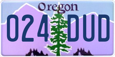 OR license plate 024DUD