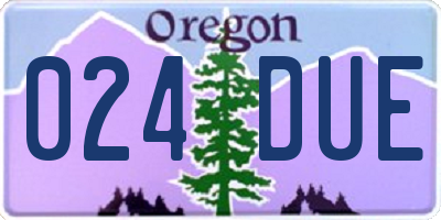 OR license plate 024DUE