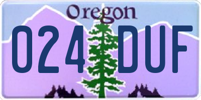 OR license plate 024DUF