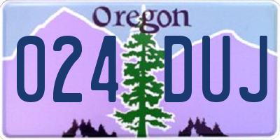 OR license plate 024DUJ
