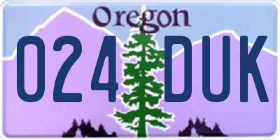 OR license plate 024DUK
