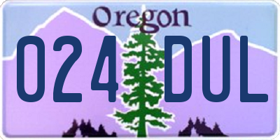 OR license plate 024DUL