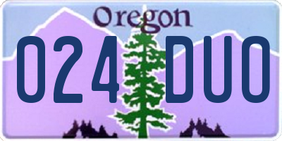 OR license plate 024DUO