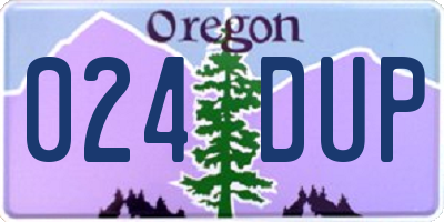 OR license plate 024DUP