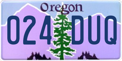 OR license plate 024DUQ