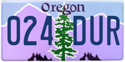 OR license plate 024DUR