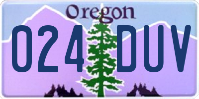 OR license plate 024DUV