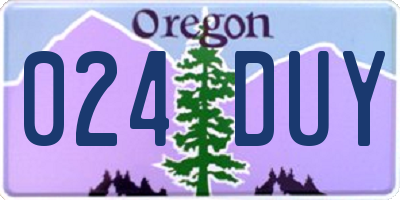 OR license plate 024DUY