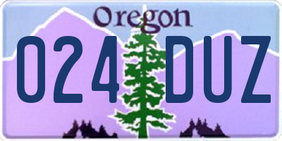 OR license plate 024DUZ