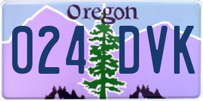 OR license plate 024DVK